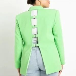 Eloquii green open back blazer
